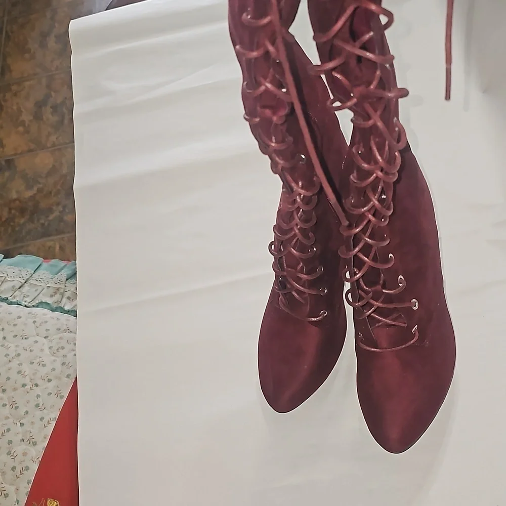 JustFab Over the Knee Laced Boots NWOT